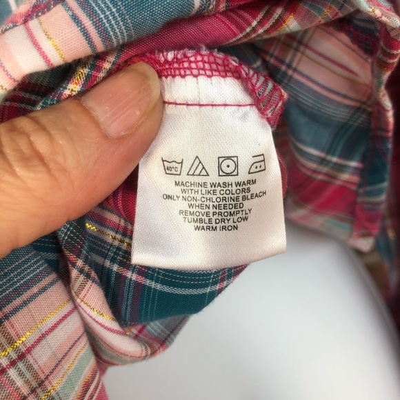 Wrancher by Wrangler plaid snap front long sleeve shirt size Medium - Picture 7 of 7